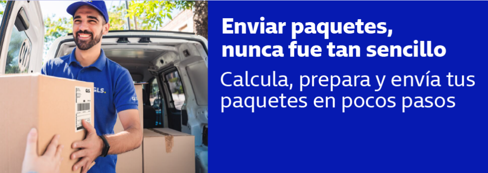 Mensajero de GLS recogiendo paquetes de un cliente