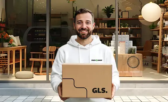 Un e-commerçant prêt à envoyer son colis avec GLS