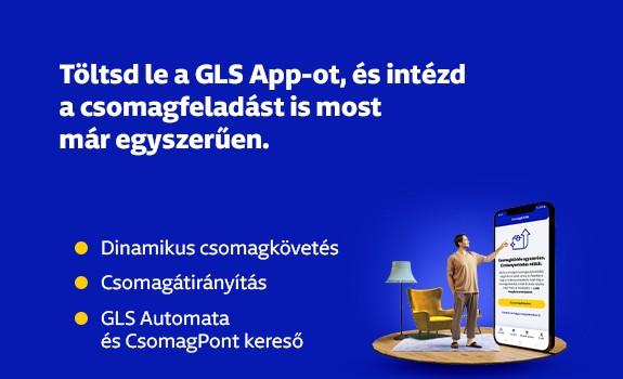 GLS Applikáció csomagfeladáshoz, csomag nyomon követéshez.