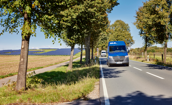 Courier bus on Polish roads