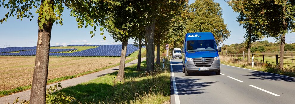 Courier bus on Polish roads