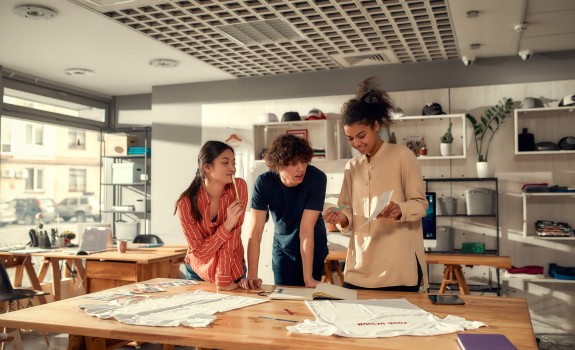 3 young employees working together on a project 